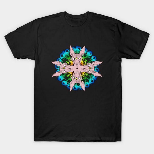 Sphynx Cat Mandala T-Shirt by HomicidalHugz